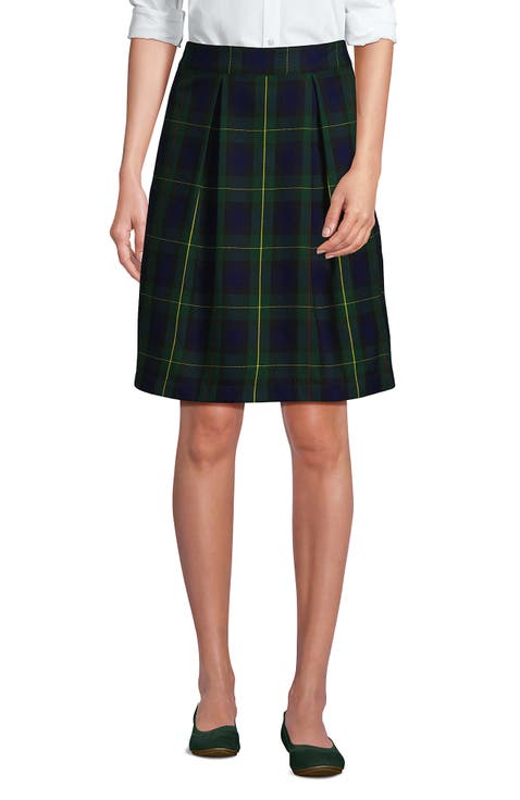 School Uniform  Plaid Pleated Skort Top of Knee
