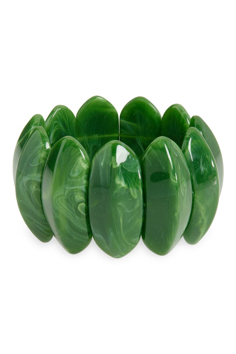 Resin Marble Stretch Bracelet, Main, color, OLIVE