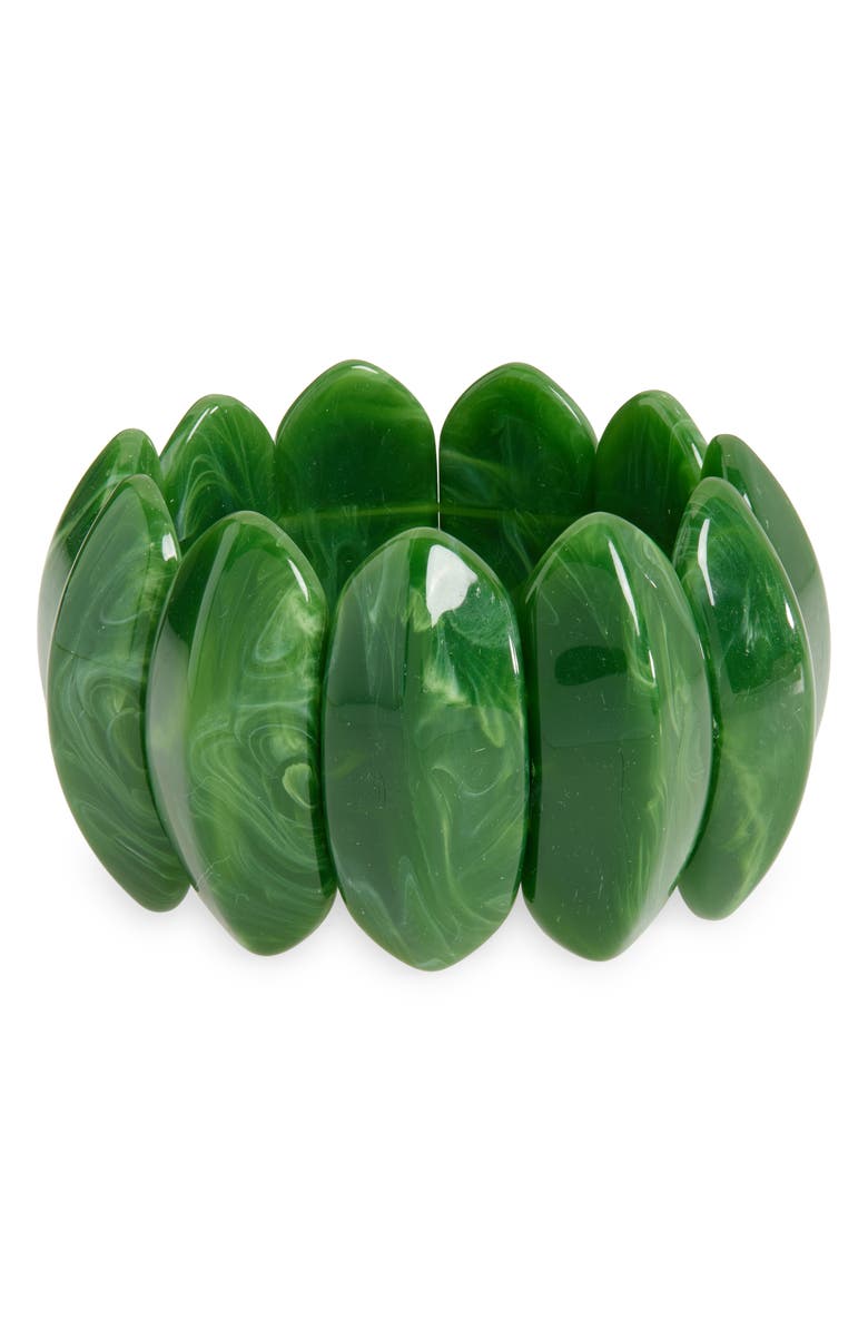 Tasha Resin Marble Stretch Bracelet, Main, color, Olive