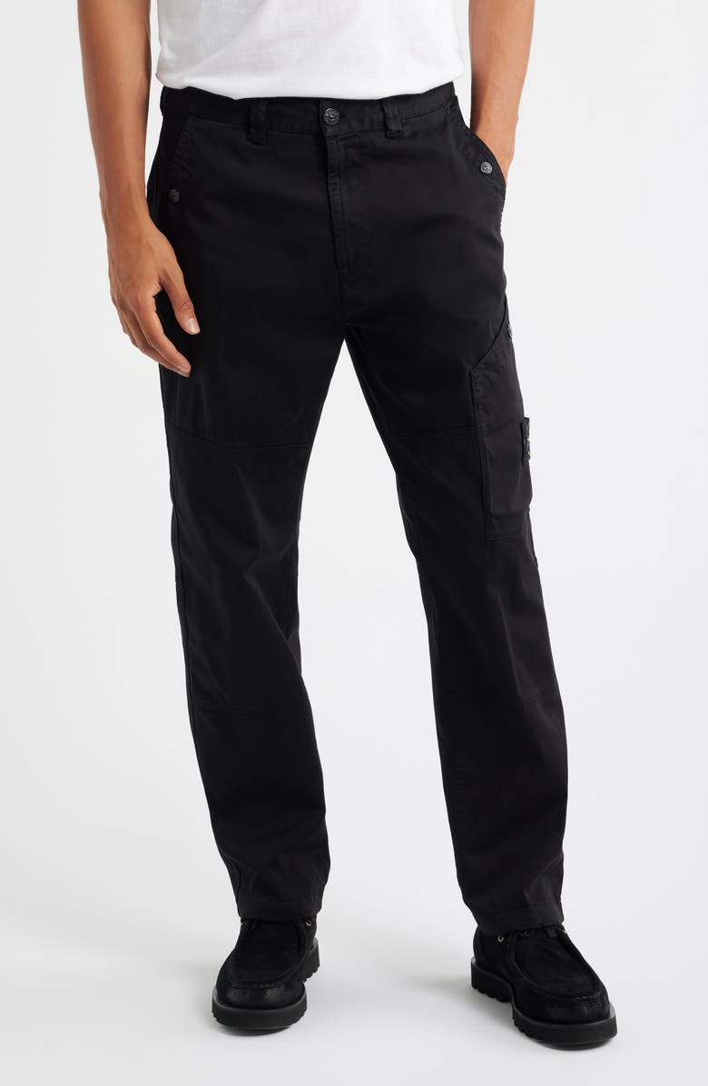 Stone Island Regular Fit Stretch Cotton Cargo Pants, Main, color, V0029 Black