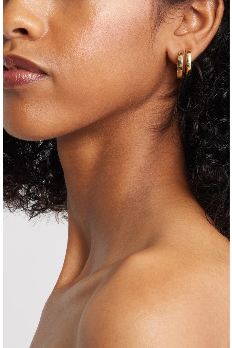 Dipped Set of 3 Hoop Earrings, Alternate, color, 14K GOLD DIPPED