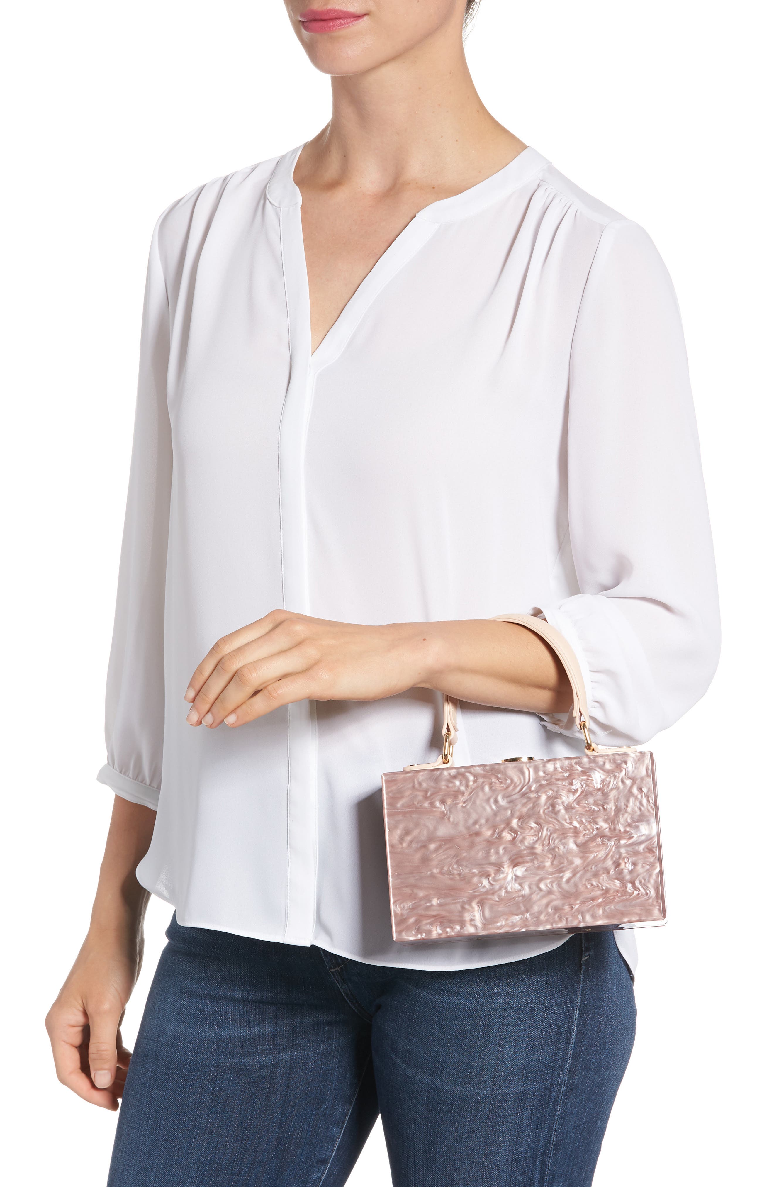 Like Dreams Clara Top Handle Box Clutch, Alternate, color, 