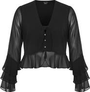 City Chic Trixie Ruffle Peplum Top