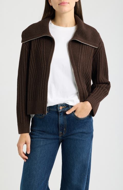 Kerkis Collar Front Zip Cardigan