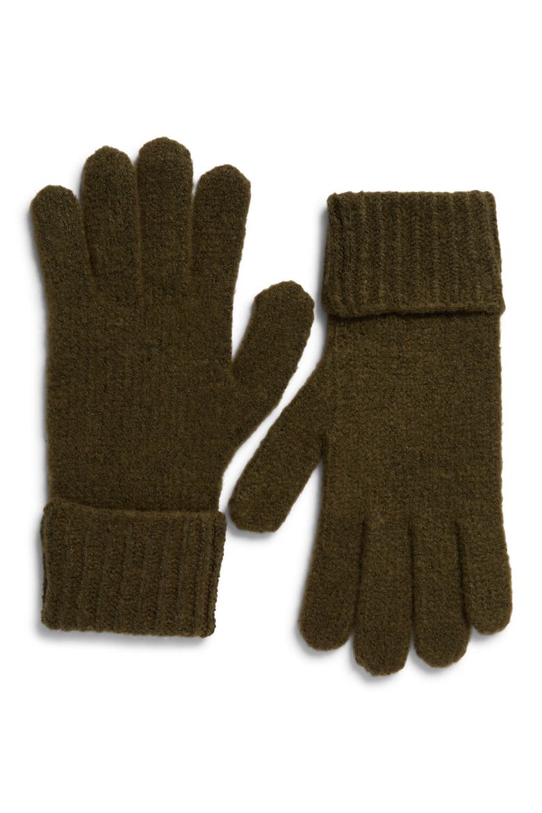 Ribbed Cuff Gloves, Main, color, OLIVE