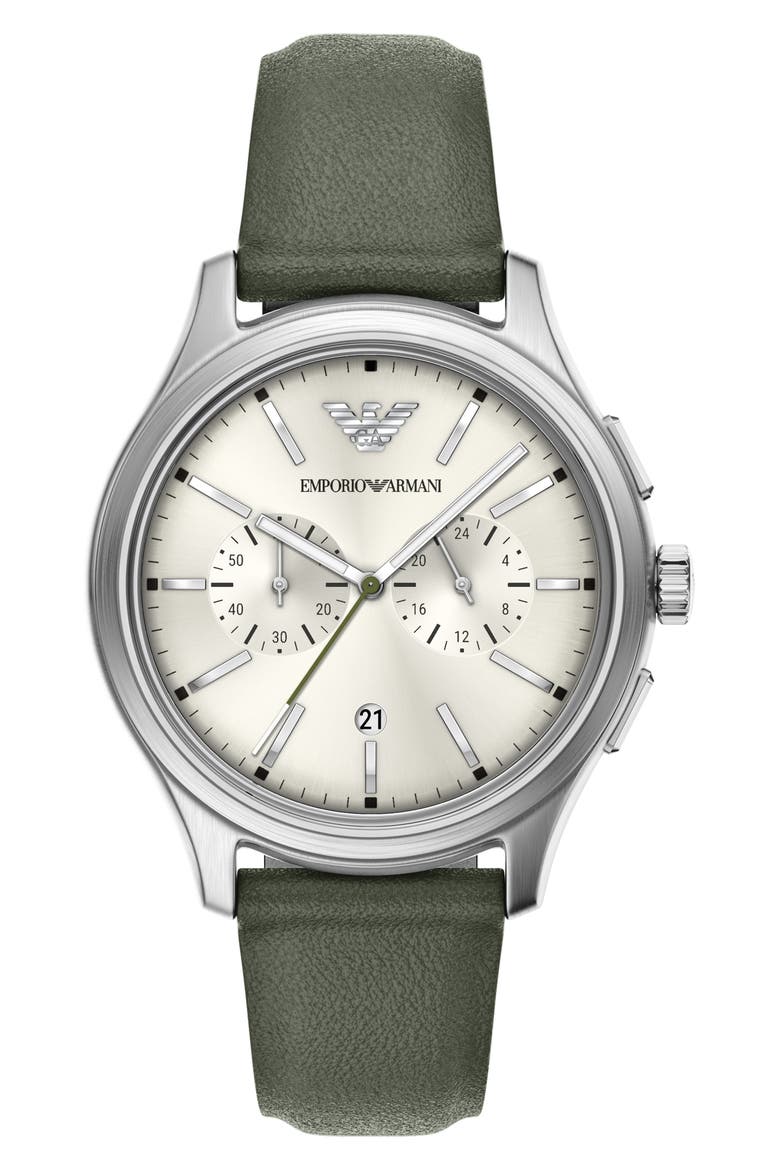 Cushion Case Bracelet Chronograph Watch, 40mm, Main, color, GREEN
