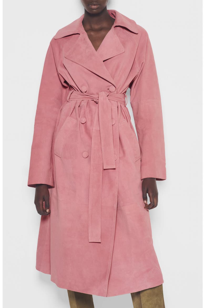 Candy Supersuede Trench Coat, Alternate, color, Mauve