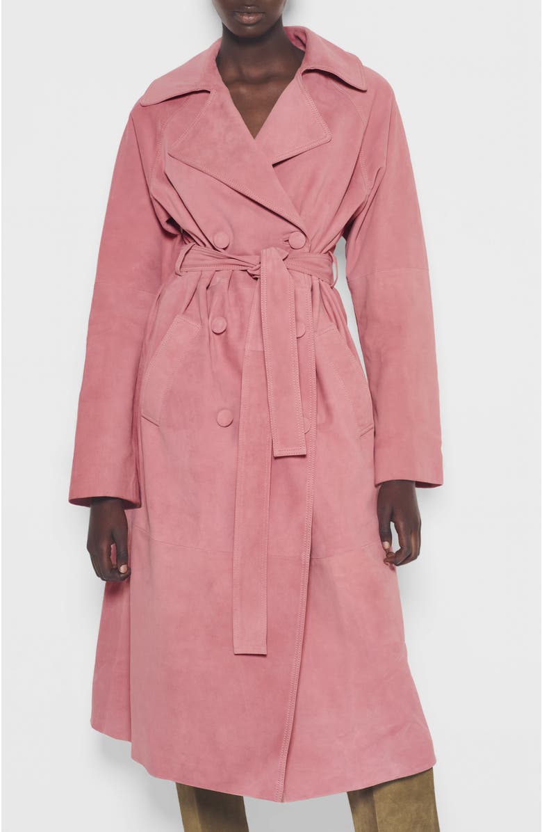 AS by DF Candy Supersuede Trench Coat, Alternate, color, Mauve