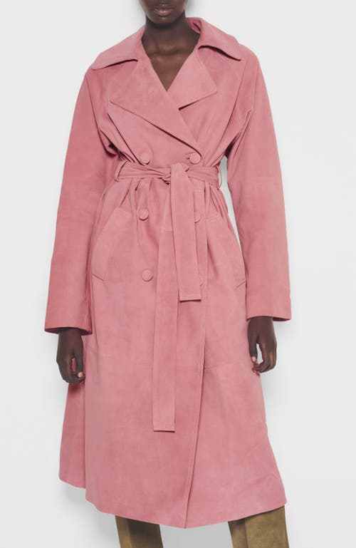 As By Df Candy Supersuede Trench Coat In Pink