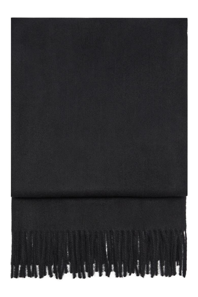 Fringed Scarf, Main, color, BLACK
