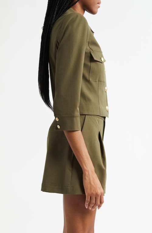 L'agence Kumi Cropped Jacket In Green