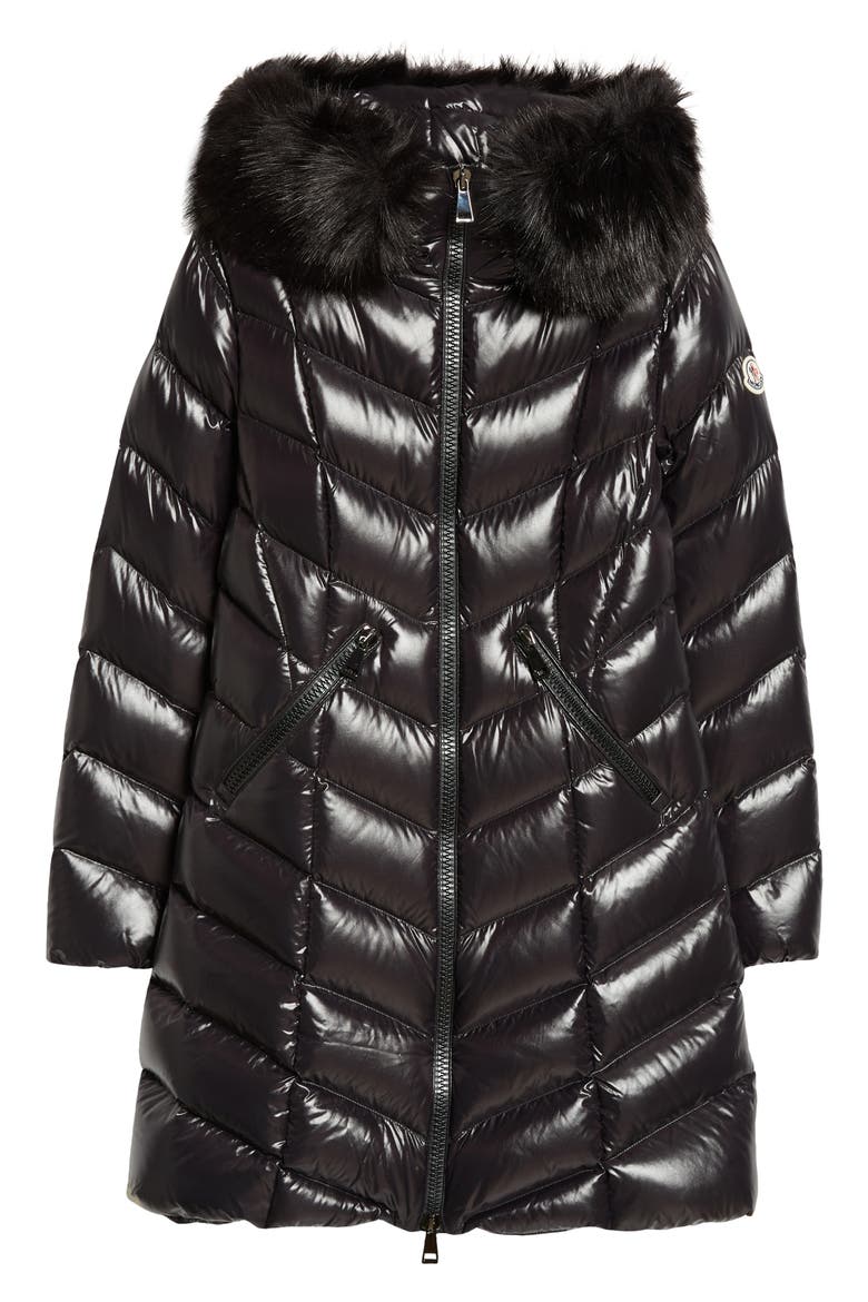Moncler Fulmarus Hooded Down Puffer Jacket with Removable Faux Fur