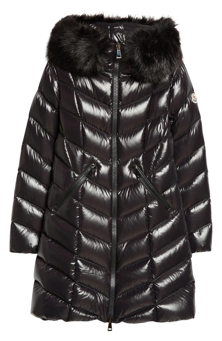 Moncler Fulmarus Hooded Down Puffer Jacket with Removable Faux Fur Trim, Alternate, color, 