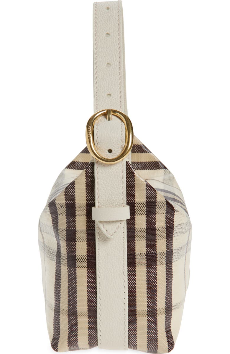 Burberry Highlands Check Coated Canvas Top Handle Bag, Alternate, color, Light Beige