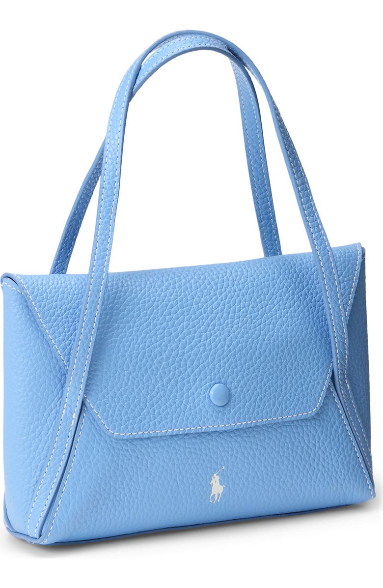Polo Ralph Lauren Polo Play Pebble Leather Envelope Shoulder Bag, Alternate, color, Baby Blue