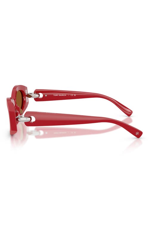 Tory Burch 52mm Oval Sunglasses In Red
