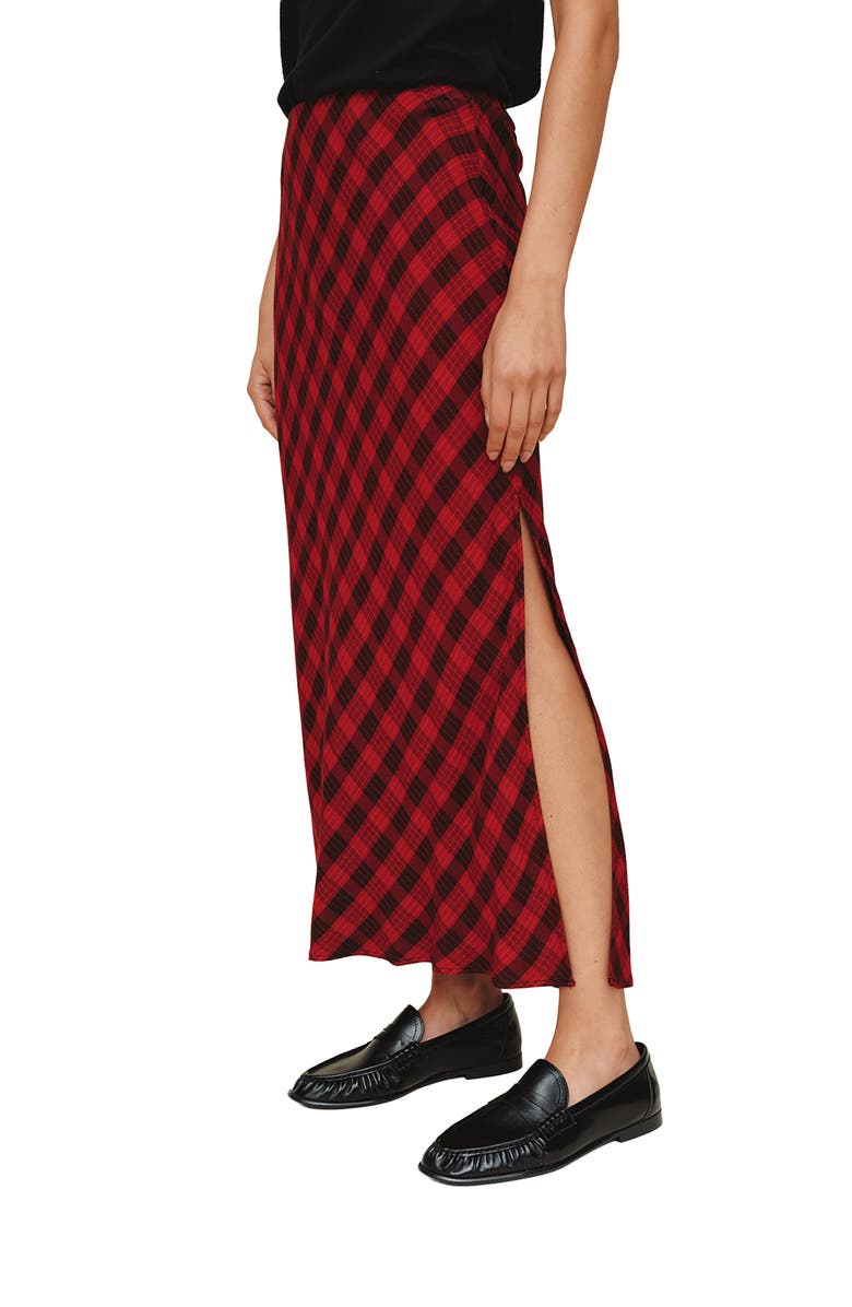 Bella Dahl Plaid Maxi Skirt, Alternate, color, Red Black Check