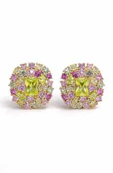 BEST SILVER Cubic Zirconia Stud Earrings