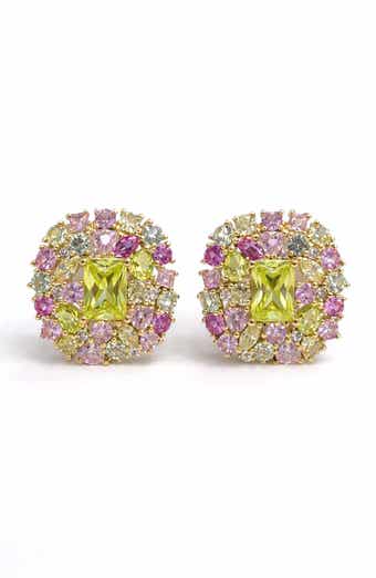 BEST SILVER Cubic Zirconia Stud Earrings