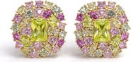 BEST SILVER Cubic Zirconia Stud Earrings