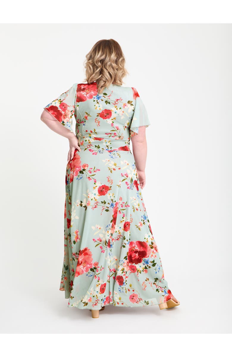 Scarlett & Jo Kemi Bolero Wrap Bodice Maxi Gown, Alternate, color, Silver Pink