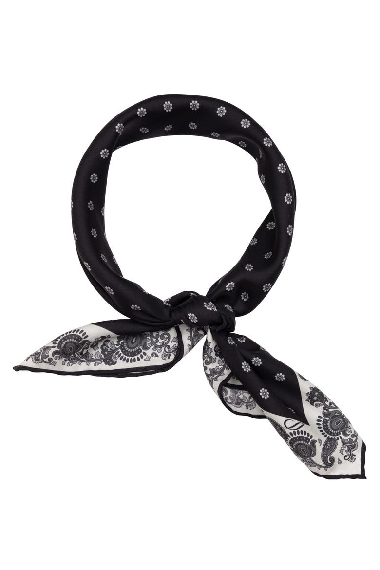 Diego - Silk Neckerchief for Men, Alternate, color, Black
