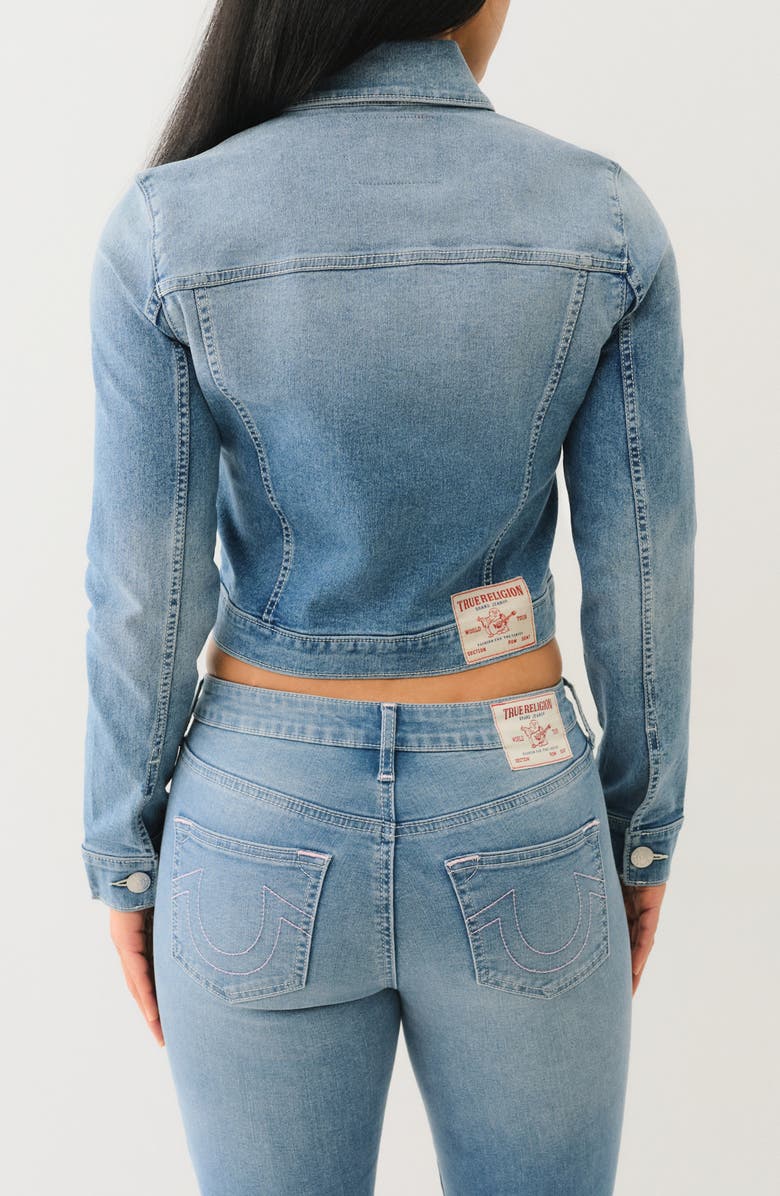 True Religion Jesse Crop Trucker Jacket, Alternate, color,