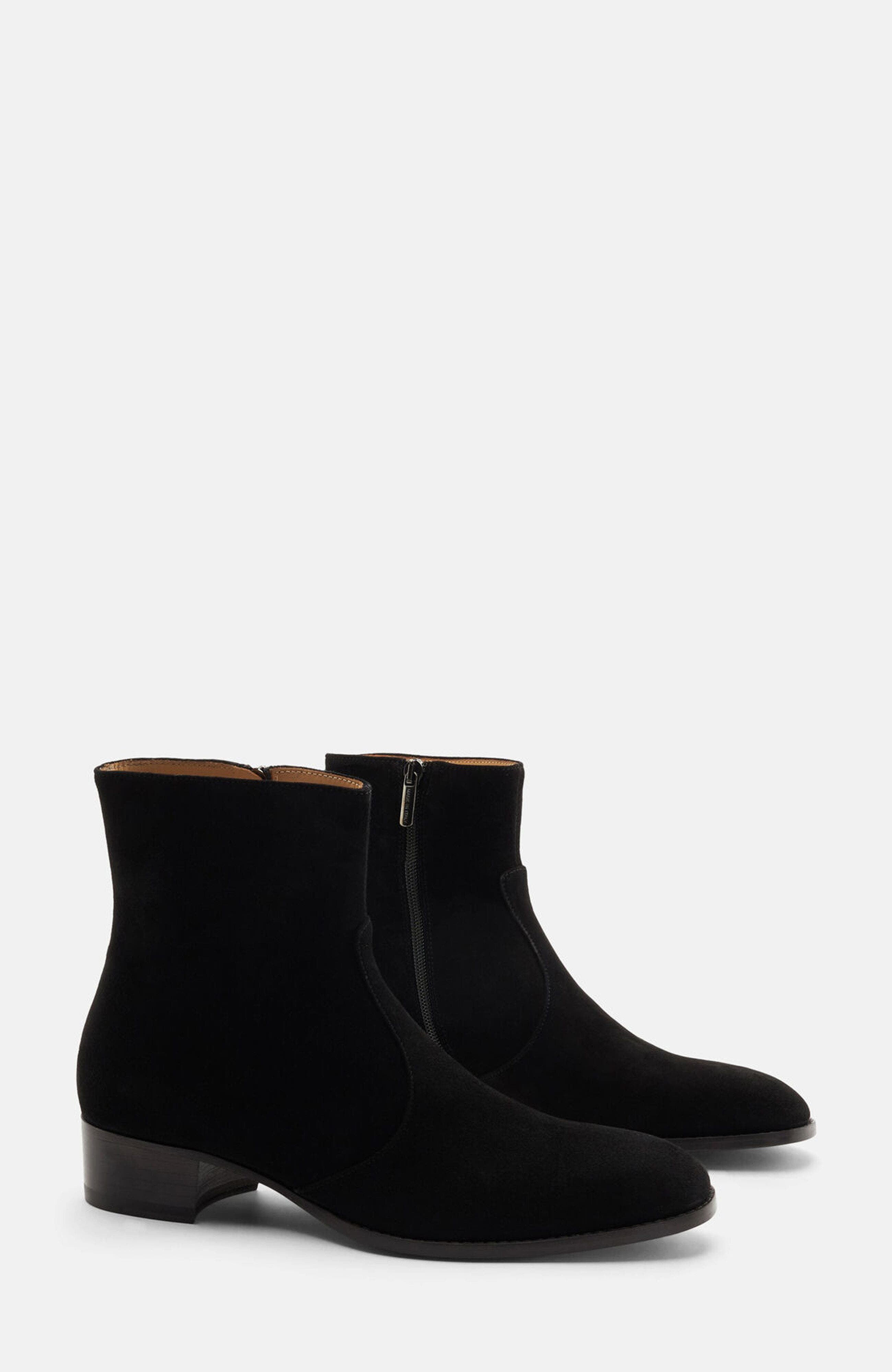 SCAROSSO Warren Boots, Main, color, Black - Suede