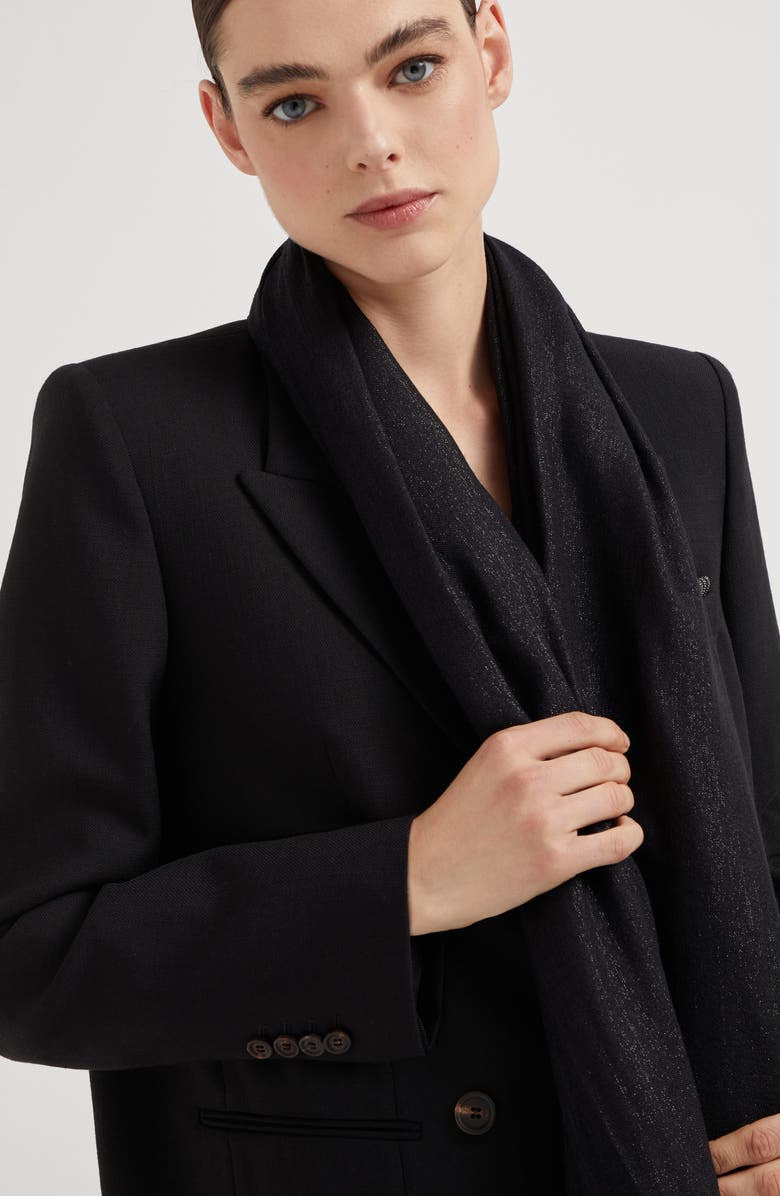 Brunello Cucinelli Cashmere and silk sparkling scarf, Alternate, color,