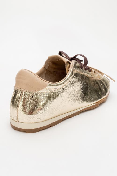 Forever & Always Shoes Crea Leather Sneakers In Gold Leather