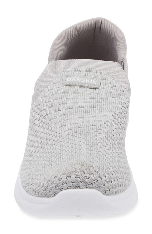 Danskin Textured Knit Slip-on Sneaker In Grey/white