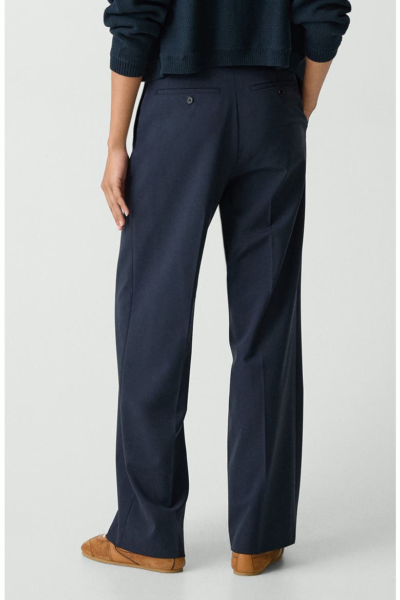 High Waist Straight Leg Stretch Wool Pants, Alternate, color, NOCTURNE NAVY
