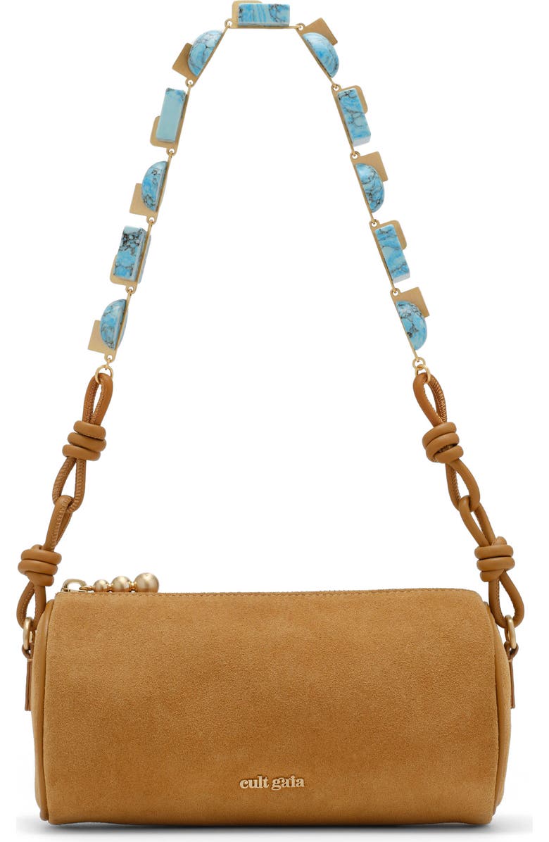 Cult Gaia Zozina Suede Shoulder Bag, Main, color, Toasted Caramel
