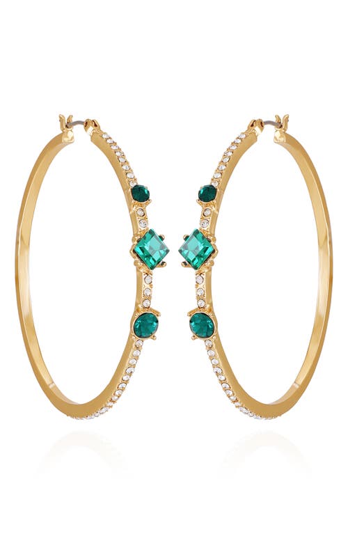 Vince Camuto Crystal Hoop Earrings In Goldtone