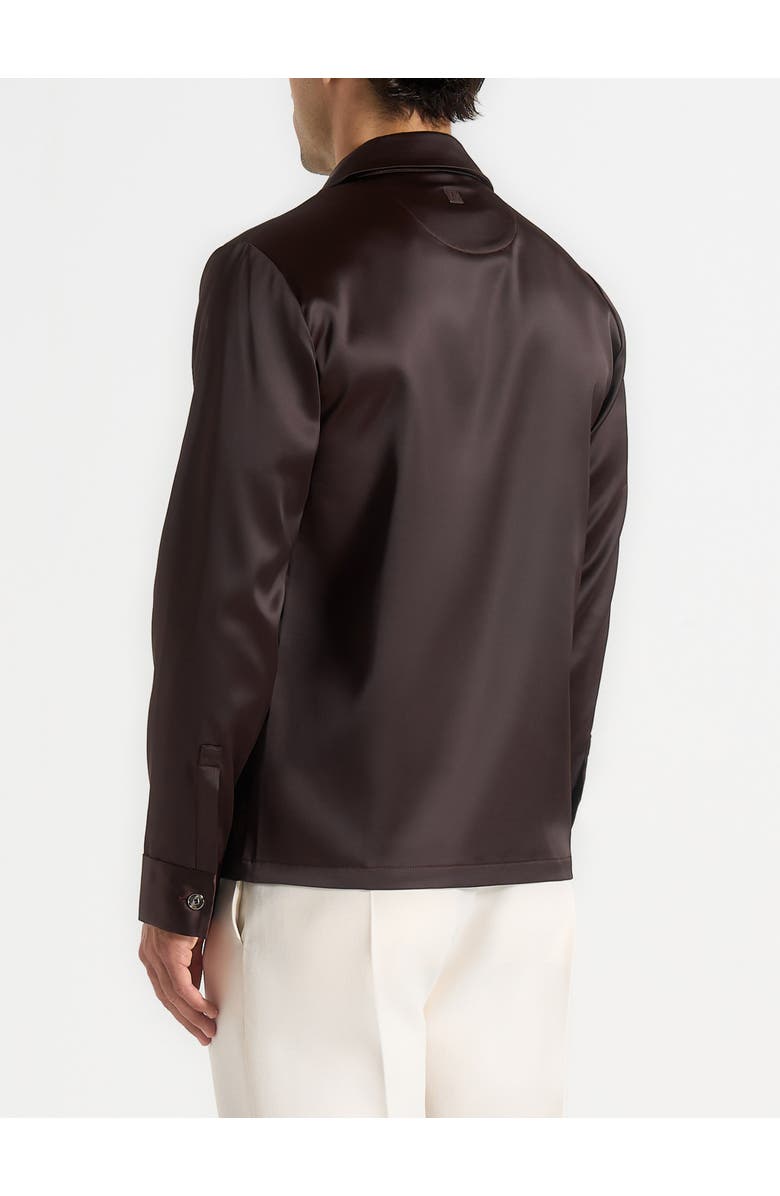 Manière De Voir Constant Satin Shirt, Alternate, color, Brown