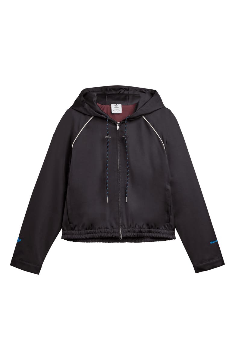 ADIDAS X WALES BONNER Satin Hooded Track Jacket, Alternate, color, Black