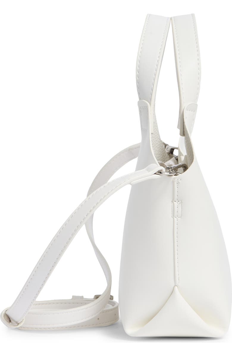 Madden Girl Faux Leather Mini Shopper Tote, Alternate, color, White
