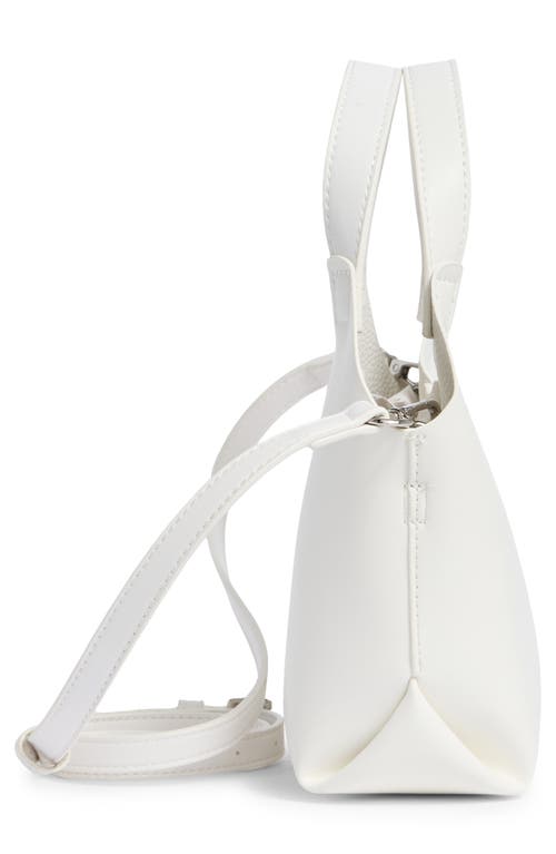Madden Girl Faux Leather Mini Shopper Tote In White