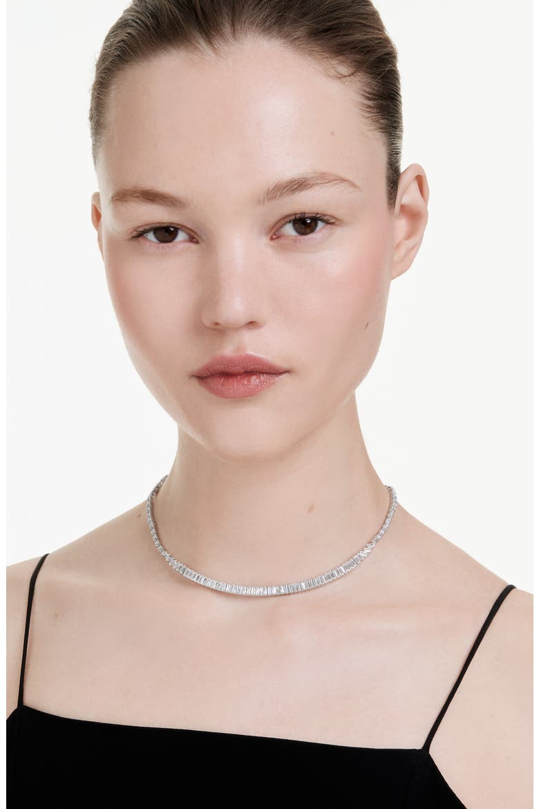 Matrix Necklace, Alternate, color, RHODIUM/ WHITE