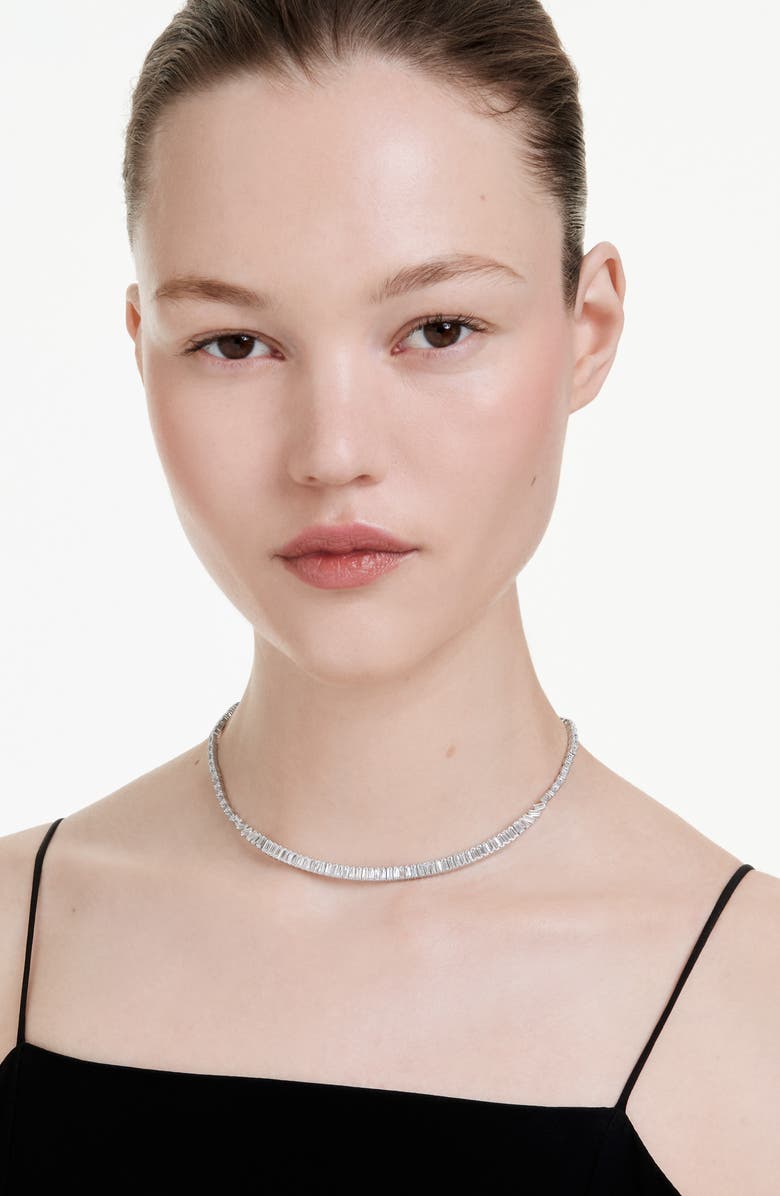 Swarovski Matrix Necklace, Alternate, color, Rhodium/ White