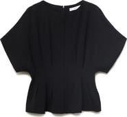 MANGO Short Sleeve Peplum Top