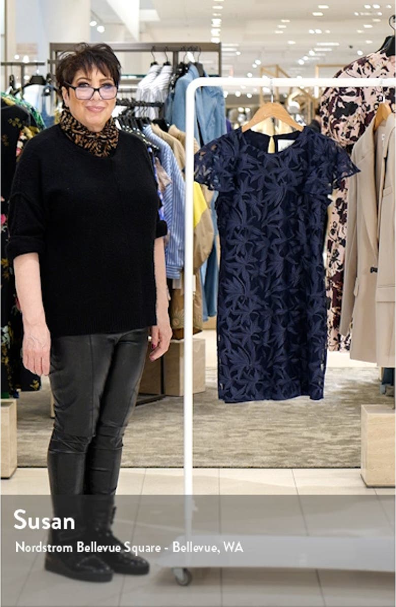 Leafy Embroidered Sheath Dress, sales video thumbnail