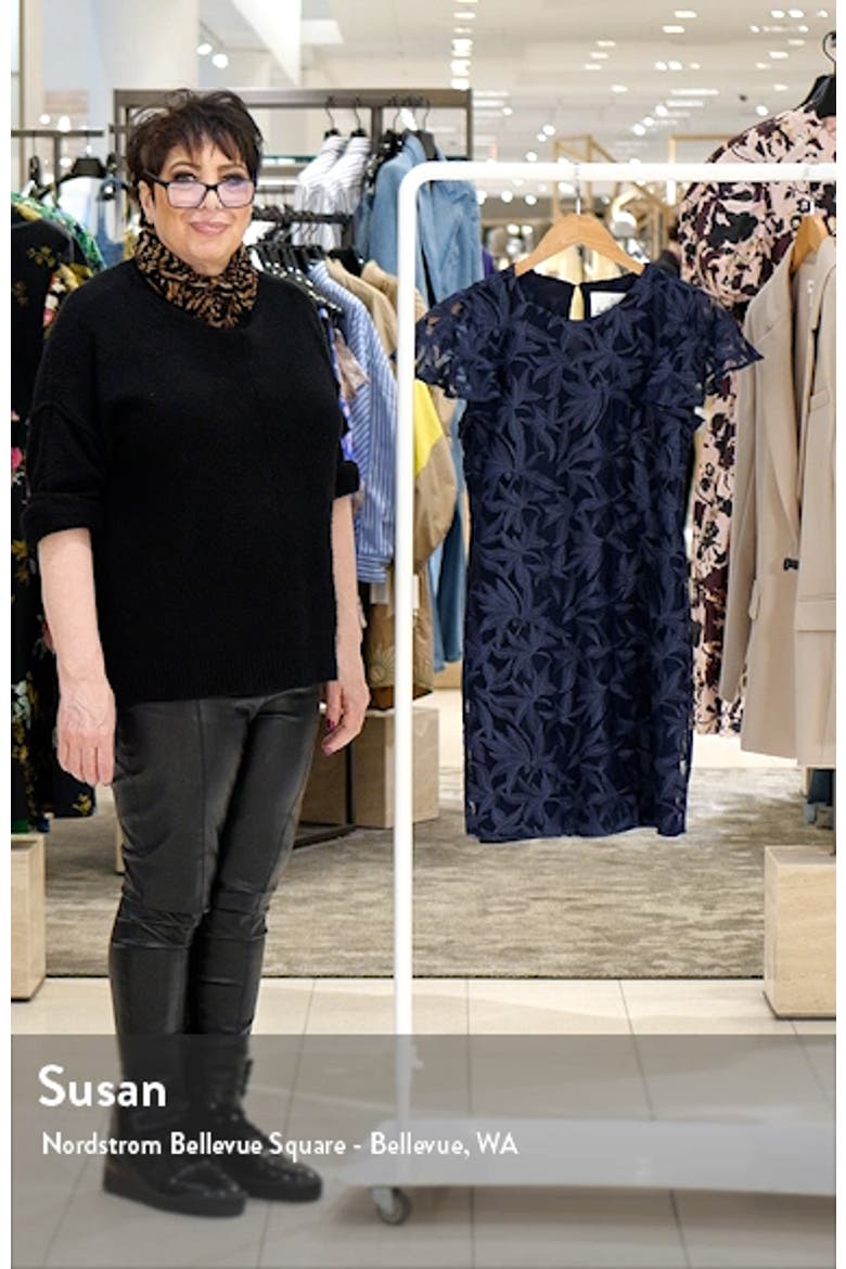 Leafy Embroidered Sheath Dress video