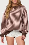 EDIKTED Onda Stripe Oversize Sweatshirt