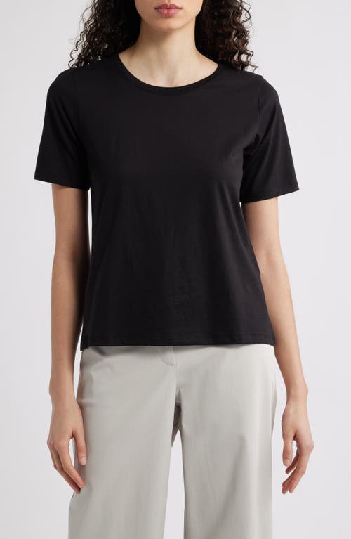 Eileen Fisher Organic Cotton Crewneck T-shirt In Black