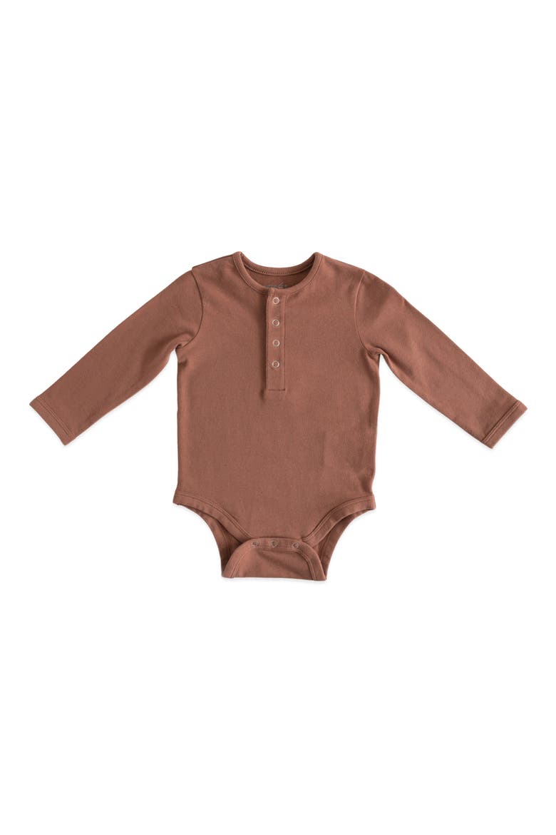 Essentials Long Sleeve Organic Cotton Bodysuit, Main, color, SOFT CLAY