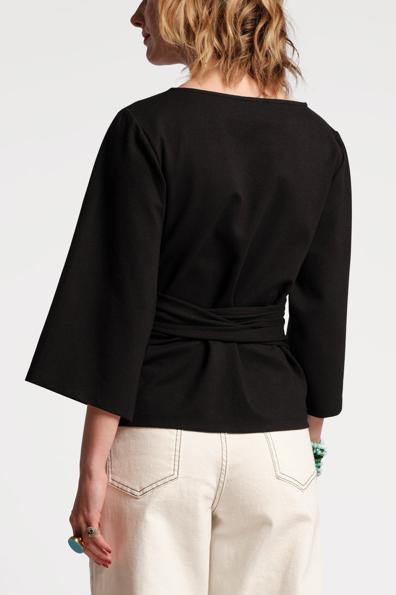 Whitney Wrap Top Solid Viscose Blend Viscose Blend - image 2