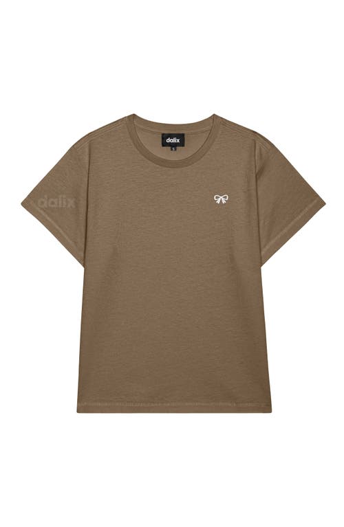 Dalix Womens Bow Lightweight High Waisted Tee In Brown