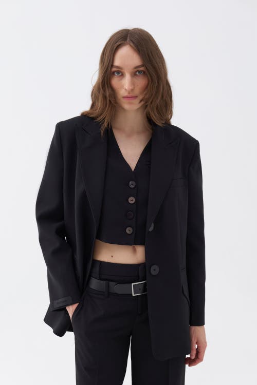 NOCTURNE NOCTURNE PADDED SHOULDER BLAZER JACKET 