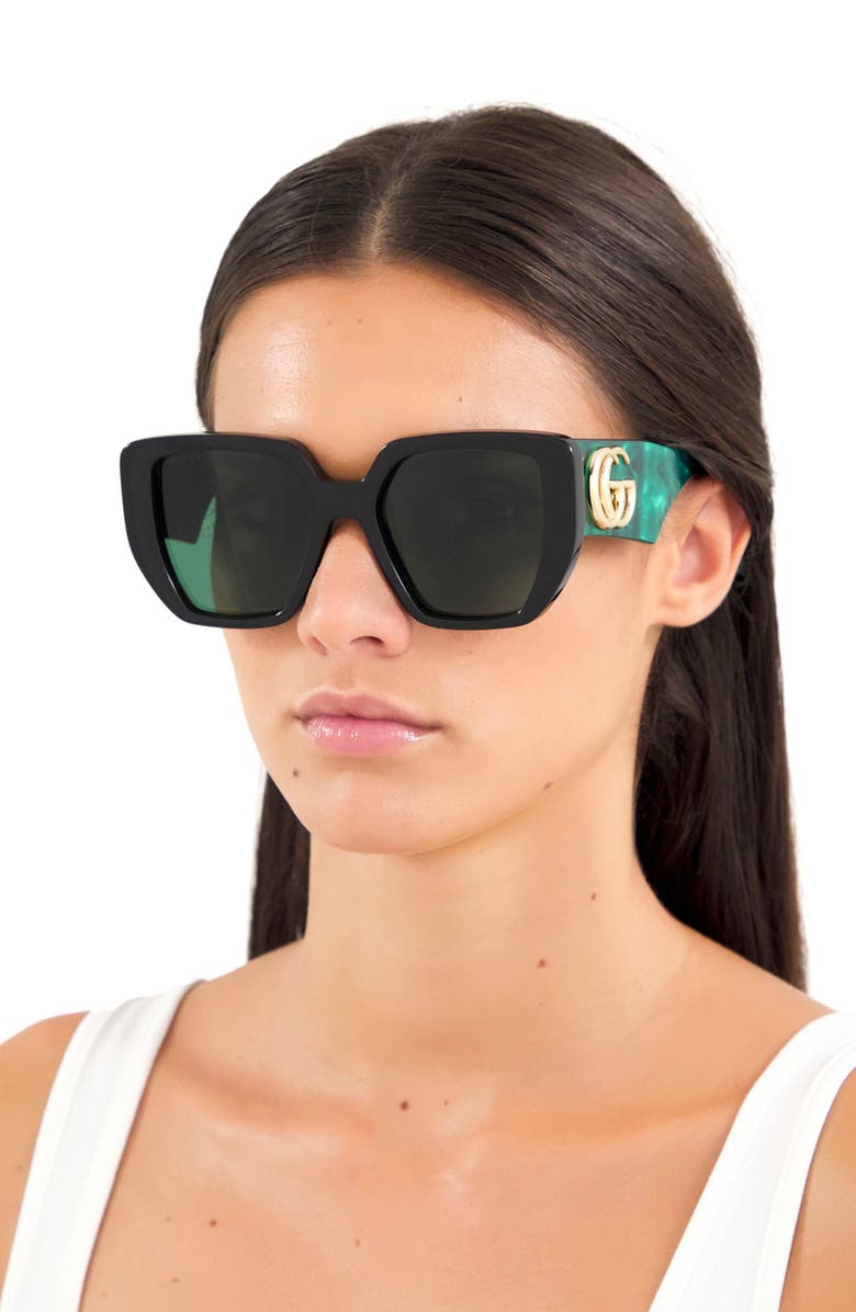 Gucci 52mm Square Sunglasses, Alternate, color, 